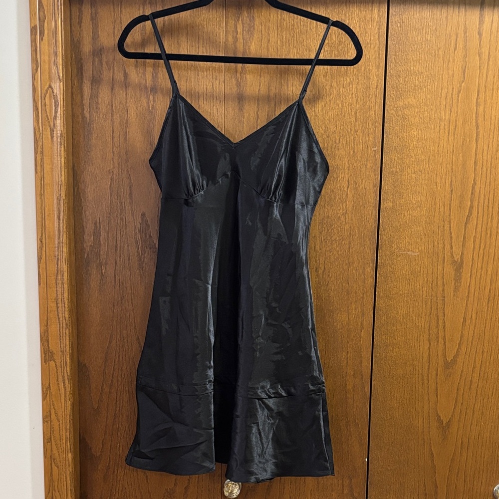 La Vie En Rose Midnight Satin Dress